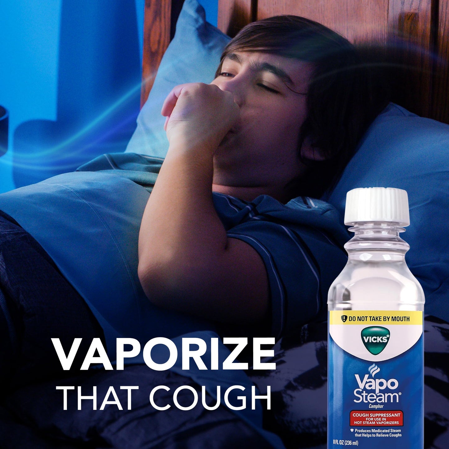 Vicks VapoSteam Medicated Liquid with Camphor, a Cough Suppressant, 8 Oz – VapoSteam Liquid Helps Relieve Coughing, for Use in Vaporizers and Humidifiers (Pack of 2)