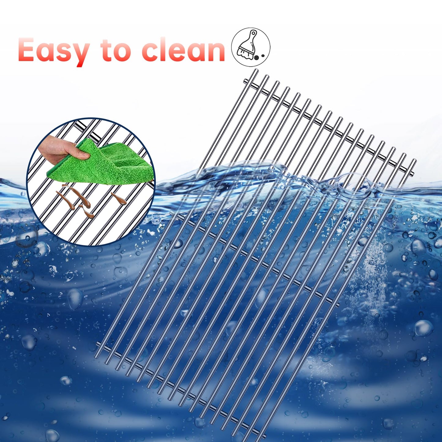 Cozilar Grill Burners Gas Parts for Weber Genesis 2 E-410, S-410, Genesis II Grill 400 Series LX E-440, S-440, Stainless Grill Grates 66089, 66097, 66041, 66033, 66796, Porcelain Steel Flavorizer Bars