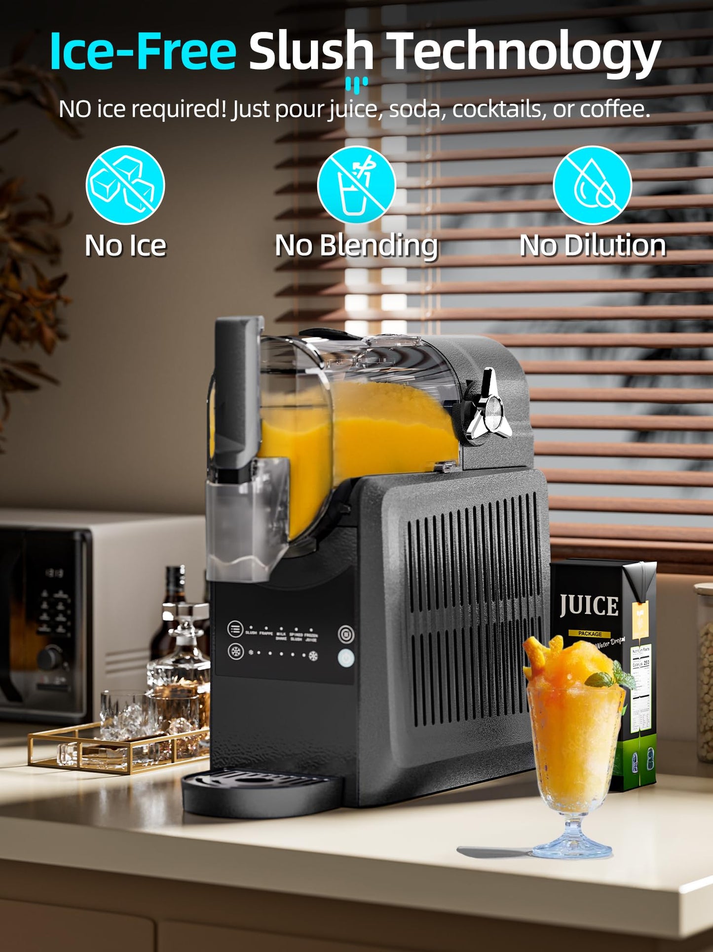VNN Slushie Machine - 92 oz Slushy Machine for Home No Ice Needed, Frozen Drink & Slushie Machine, 5 Preset Programs, Auto-Clean, Suitable for Margaritas, Smoothies, Milkshakes, Black