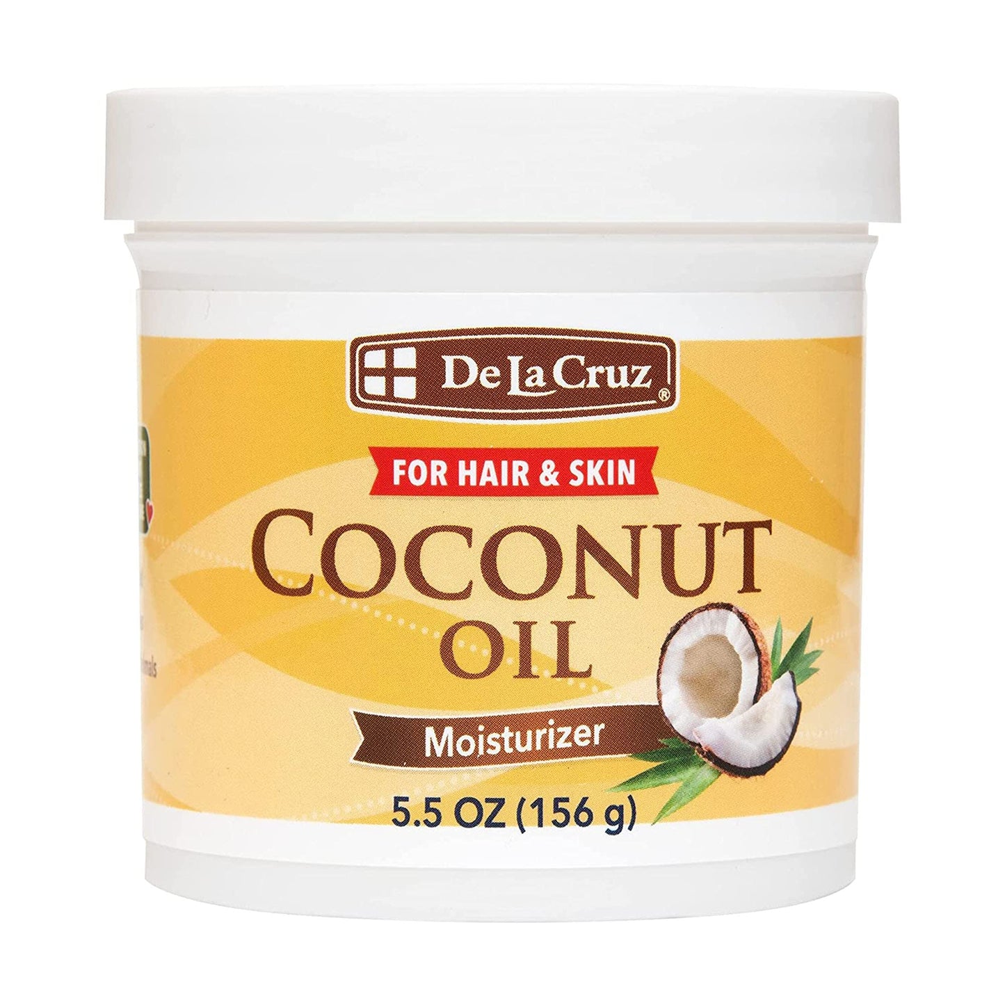De La Cruz Coconut Oil - Expeller Pressed Coconut Oil for Skin and Hair - Natural Moisturizer for Skin and Hair Jumbo Jar - 5.5
