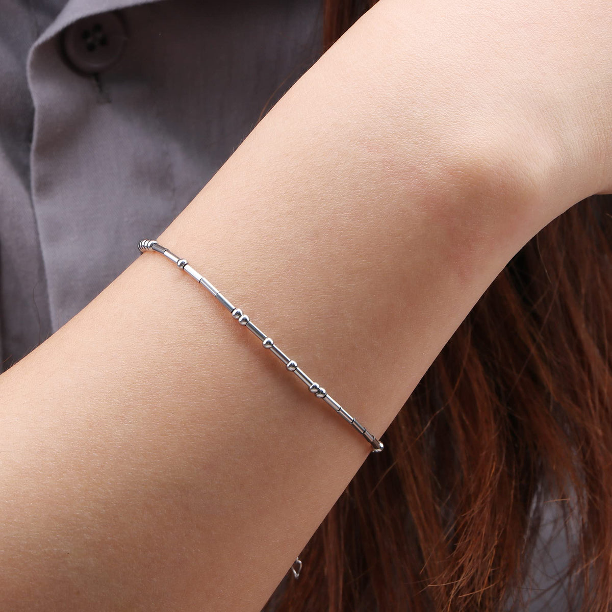 JoycuFF Soul Sister Funny Gifts Morse Code Bracelets for Women Best Friend Sister Birthday Christmas Stianless Steel Graduation