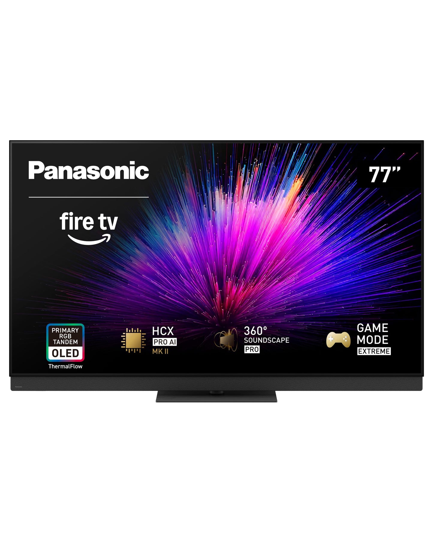 Panasonic 77-inch OLED 4K Smart Fire TV, HDR10+, Dolby Vision IQ, 360 Soundscape Pro, 144Hz - Model TV-77Z95BP, Black