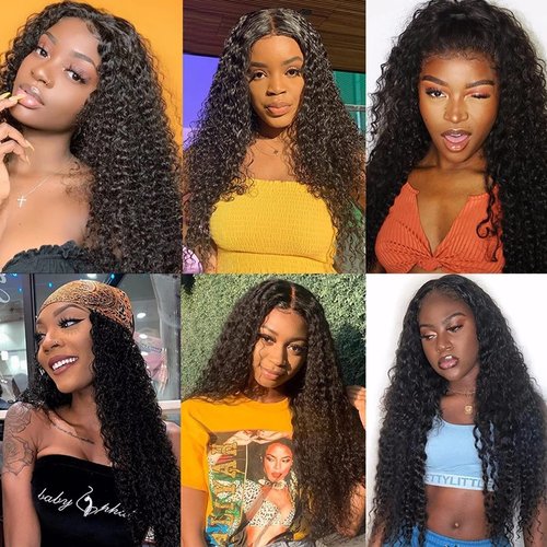 Kinky Curly Human Hair Bundles Brazilian Kinky Curly Weave Human Hair Bundle 10A Unprocessed Virgin Human Hair Bundles (14 16 18) Natural Color