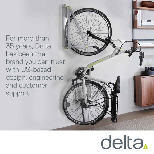 Pivot Bike Storage Rack by Delta Cycle - Bike Rack Garage Wall Mount Swivels to Save Space - No Lifting Required Vertical Bike Rack - Indoor Bike Storage Wall Hanger Holds Up to 100 lbs