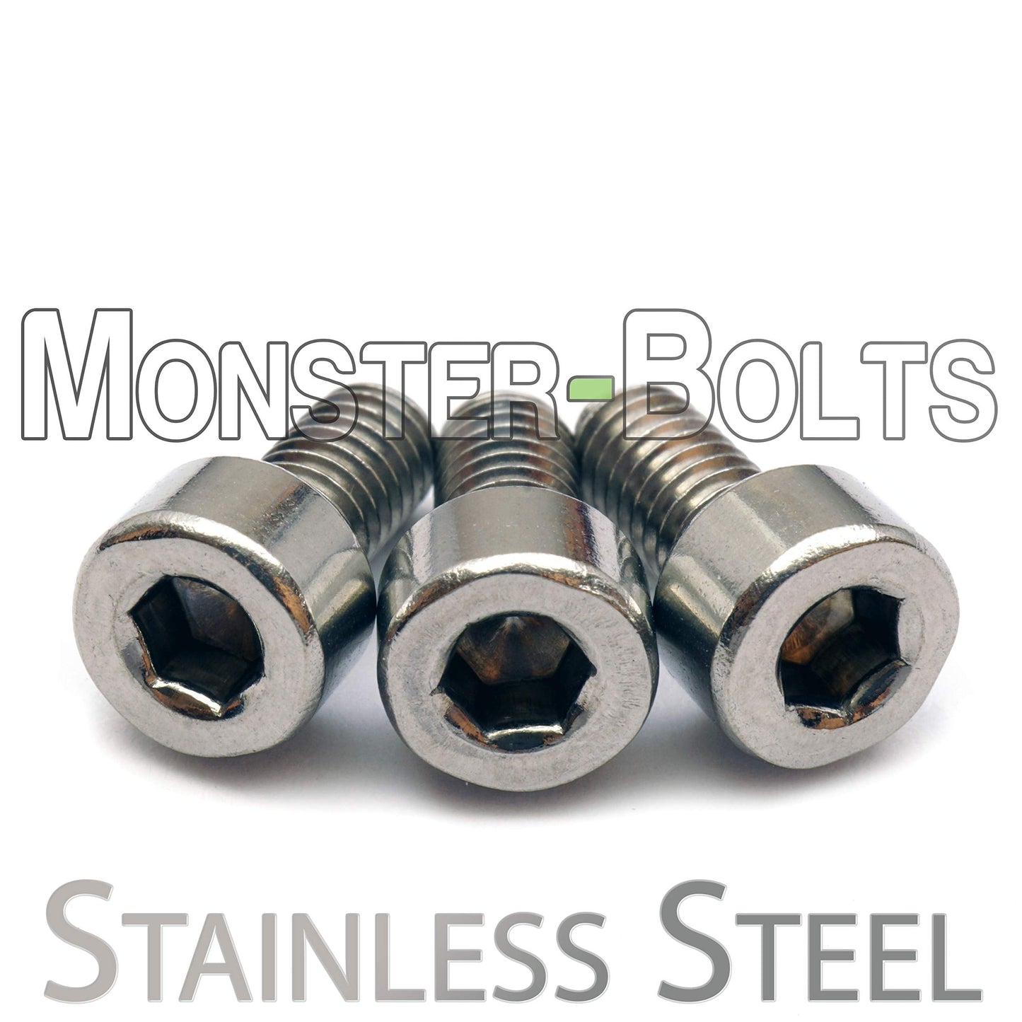 Stainless Steel Screws (3) - Floyd Rose Style Guitar Locking Nut Screws Set - Monsterbolts (Qty 3, Stainless)