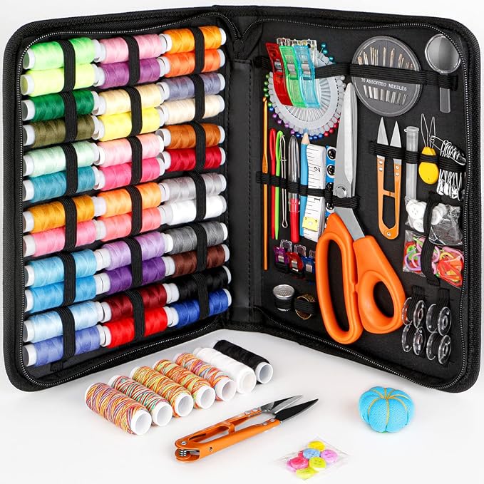 Sewing Kit for Adults,Maxfanay Needle and Thread Kit for Sewing,Professional Sewing Supplies Accessories with Tailor Sciss...