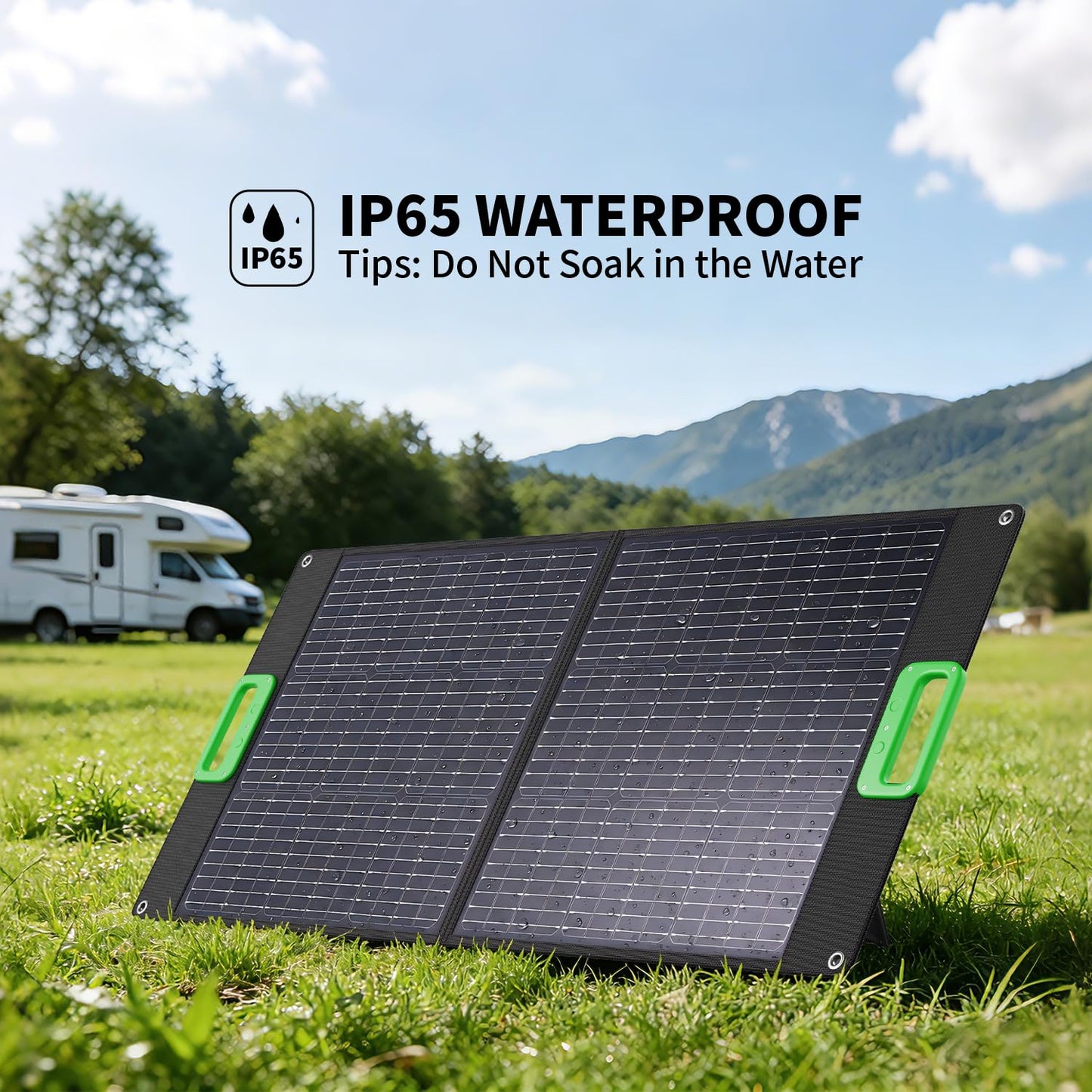 100W Portable Solar Panel for Power Station Generator, 23.5% High Efficiency ETFE 18V Foldable Solar Charger for Outdoor Camping RV Offgrid