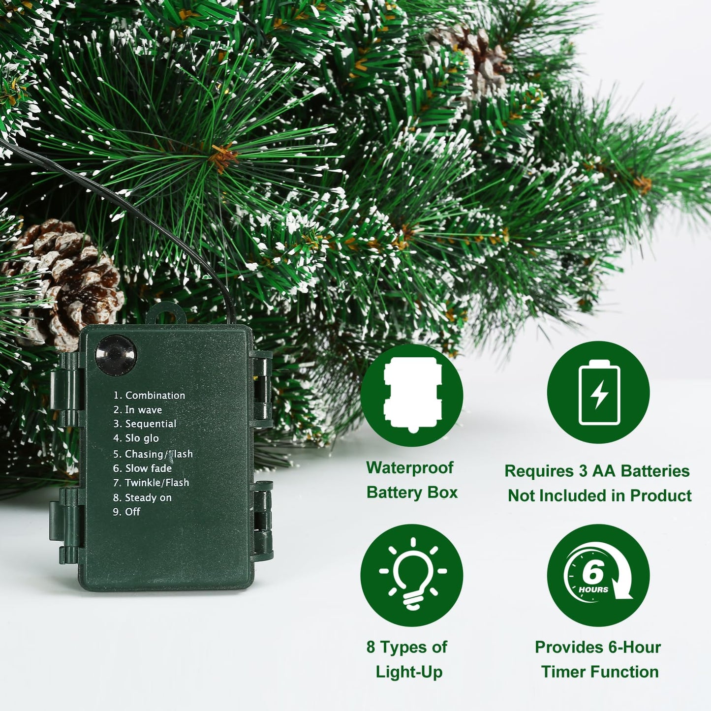 Joyhalo 3FT Christmas Tree Table Top, Small Pre Lit Christmas Tree, Artificial Xmas Tree with 135 Branches 50 Lights Battery Powered, Outdoor Christmas Tree for Apartment Office Holiday Party Decor