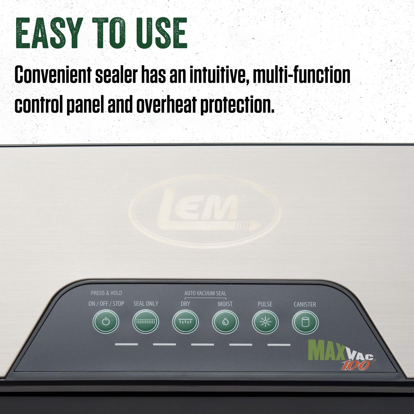 Lem Products Maxvac 100 Plastic Vacuum Sealer With 11.75 Inch Seal Bar, Silver And Black