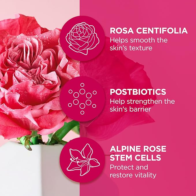 Andalou Naturals 1000 Roses Skin Biome Balancing Day Cream - Lightweight Face Moisturizer with Alpine Rose Stem Cells, Postbiotics - Soothing Hydration for Sensitive Skin - 1.7 Oz