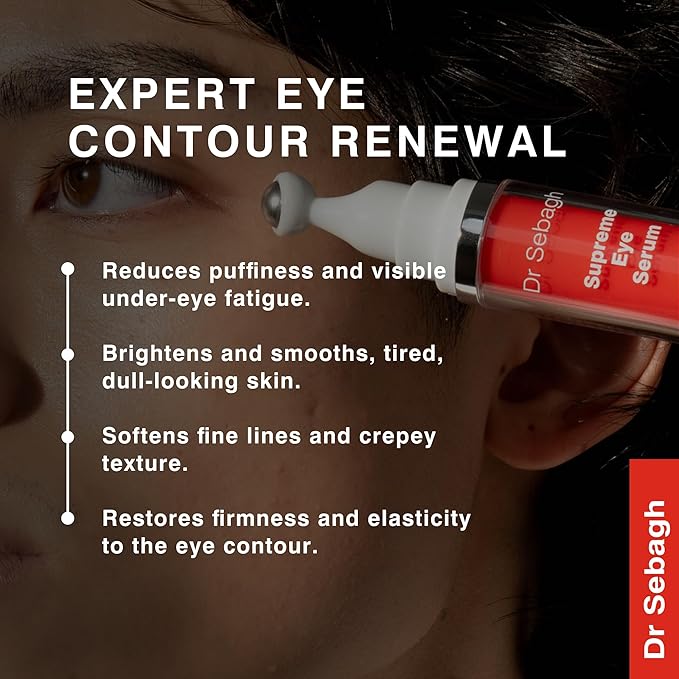 Dr Sebagh Supreme Eye Serum (0.5 fl oz) - Advanced Roll-On Formula | Designed to Aid Smoother Younger & Firmer-Looking Skin | Helps Reduce Puffiness Circles Fine Lines & Wrinkles | Boosts Elasticity