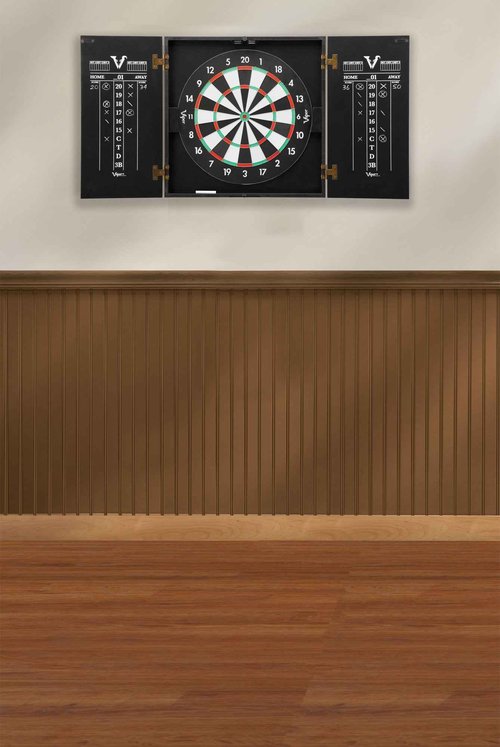 Viper Hideaway Cabinet & Steel-Tip Dartboard Ready-to-Play Bundle & Viper Dart Caddy Solid Wood Wall Mounted Dart Holder/Stand