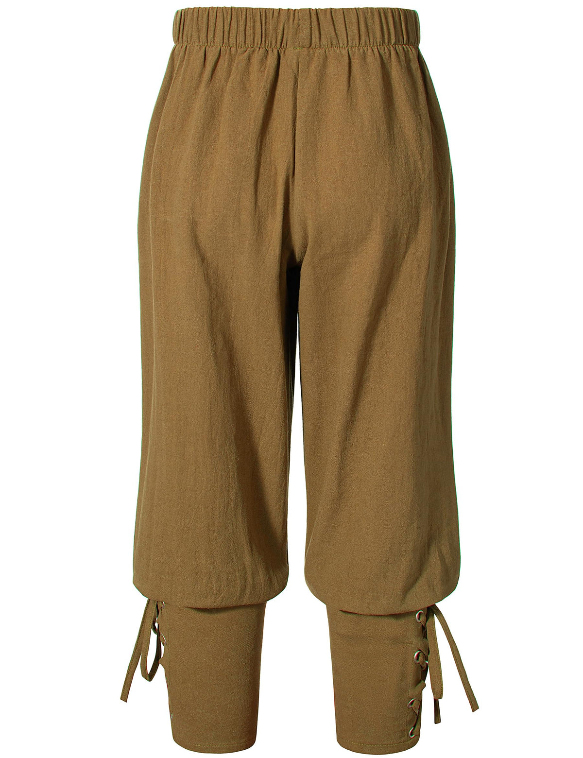 Kids Renaissance Ankle Banded Pirate Pants Medieval Viking Lace Up Tapered Trousers Halloween Costume 6-8 Years Brown