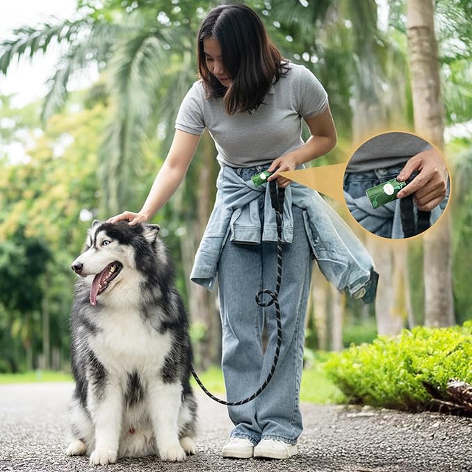 Paw Monk Heavy Duty Certified Home Compostable Dog Poop Bags Rolls – 20 Micron Extra Thick & Leakproof, Easy Open – 120 Count Unscented Plant Based Pet Waste Bags