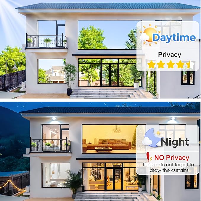 Coavas One Way Privacy Window Film,Daytime Window Tint for Home, Reflective Mirror Glass Window Film See Out Not in,Heat UV Blocking Anti-Glare Window Covers with 3 Tools, 17.5 x 118.1 Inch, Blue