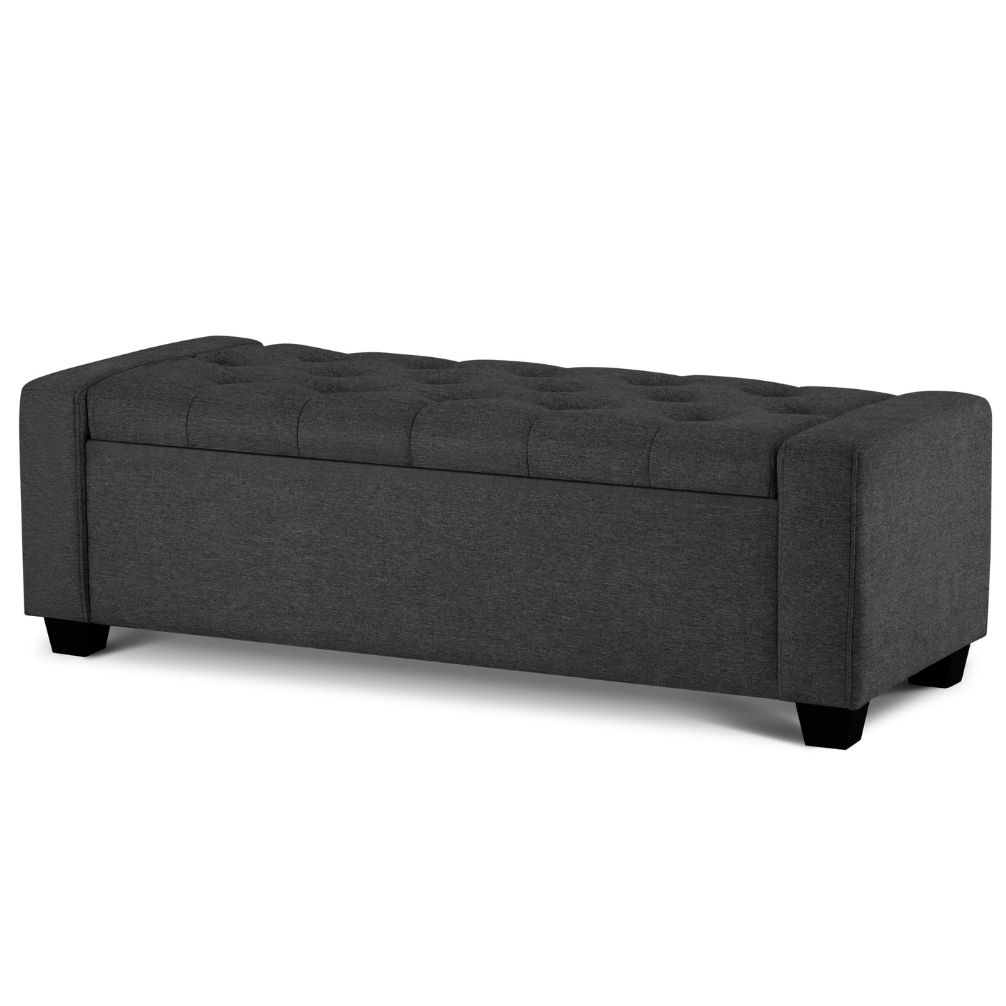 Mangodan 48" Ottoman with Storage, Soft Storage Ottoman Bench for Bedroom, Tufted Upholstered Window Benches, End of Bed Bench for Living Room, Entryway Bench with Seating, Foot Rest, Darkgrey