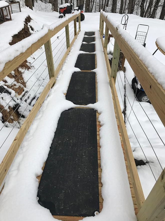 HeatTrak Heated Snow Melting Mats - Heated Outdoor Mats for Walkways - Electric Snow Melting Mats for Decks and Sidewalks - Trusted No-Slip Snow and Ice Melt Heated Sidewalk Mat (20” x 60")