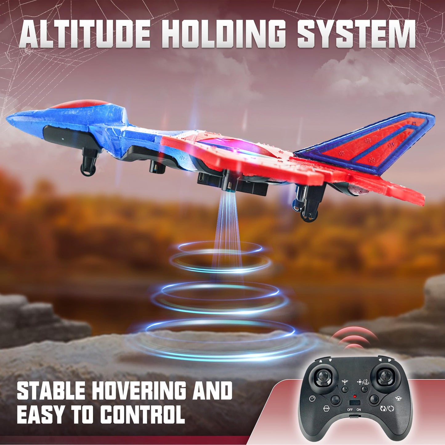 BEZGAR Drones for Kids | 2.4GHZ RC Plane, Spider Toys for Boys, Remote Control Spider, Remote Control Airplane, RC Helicopter, 360° Flip Fighter Jet Toy, Toys for ages 8-13