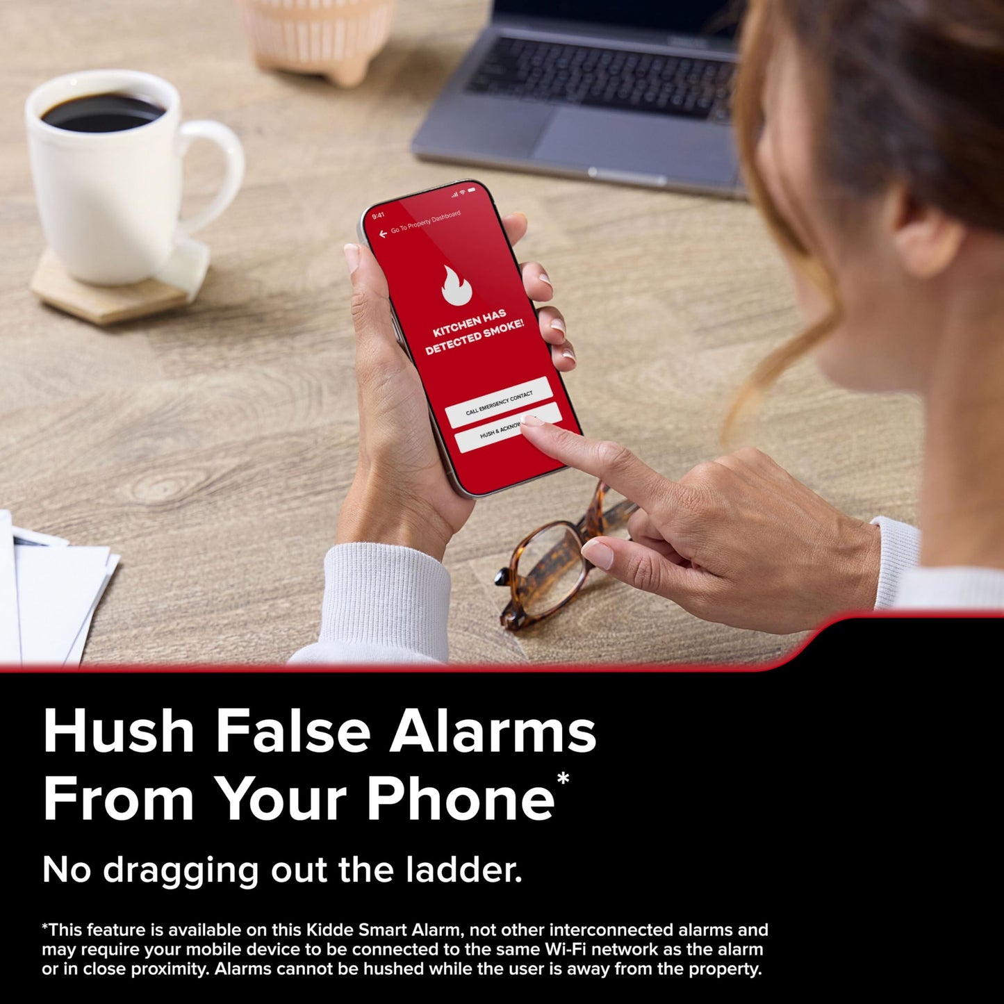 Kidde Hardwired Kidde App Enabled Smart Smoke Detector with AA Backup Battery, Interconnected Alarm
