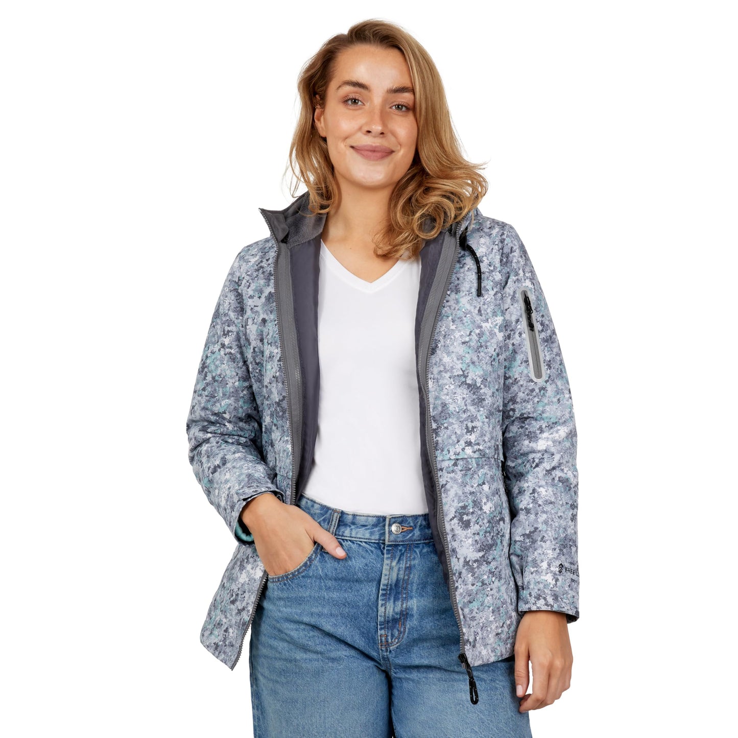 Free Country Women's All Weather 3-in-1 Systems Jacket Dove Granite M