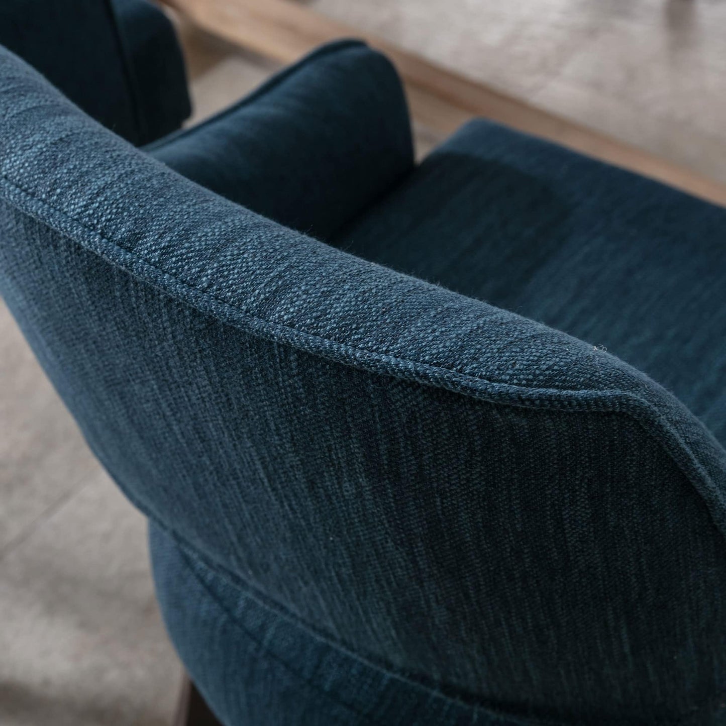 DM Furniture Linen Dining Chairs Set of 4 Upholstered Accent Chairs Side Chair with Wood Legs for Living Room/Dining Room/Bedroom/Restaurant, Blue