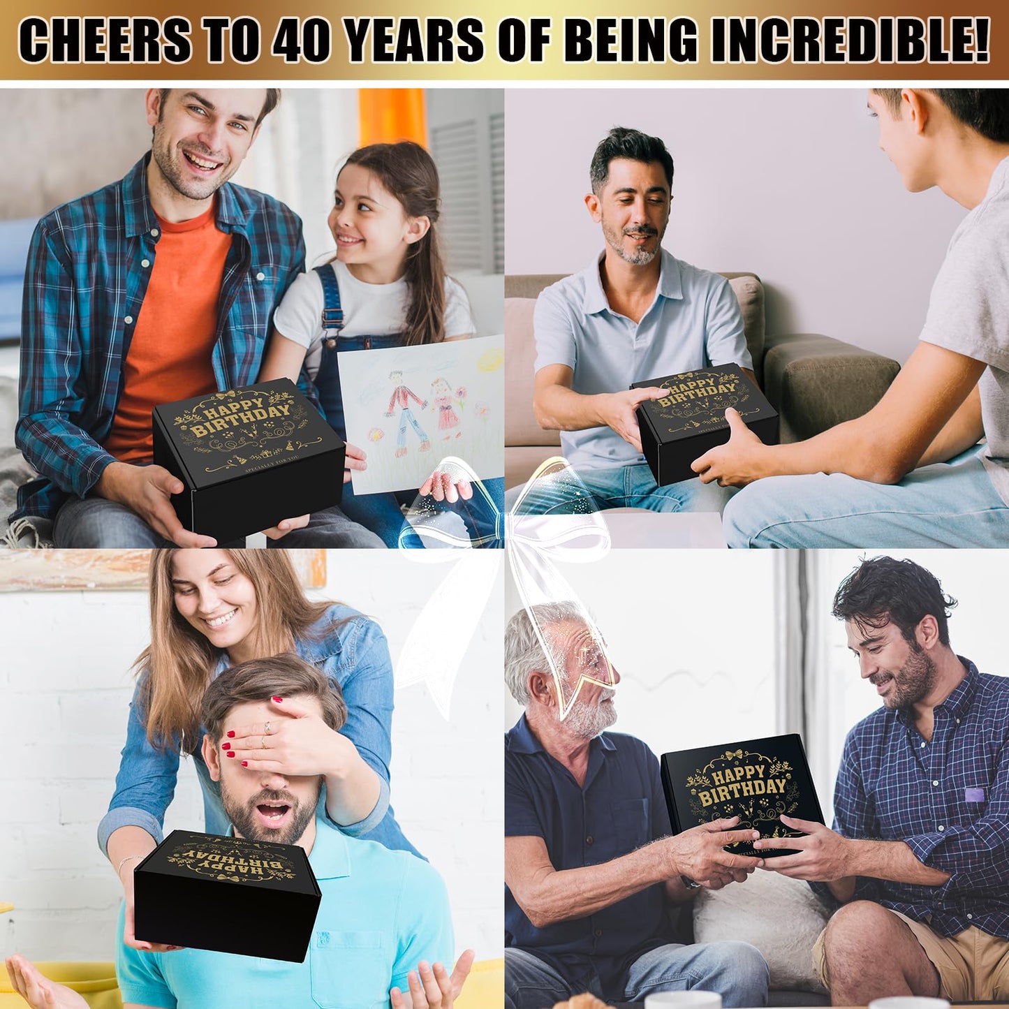 JTAMOHI 40th Birthday Gifts for Men - Unique Box with 20 Oz Tumbler, Scented Candle, Socks, Baseball Cap for Husband, Dad, Friends, Coworker, Teachers, Boss