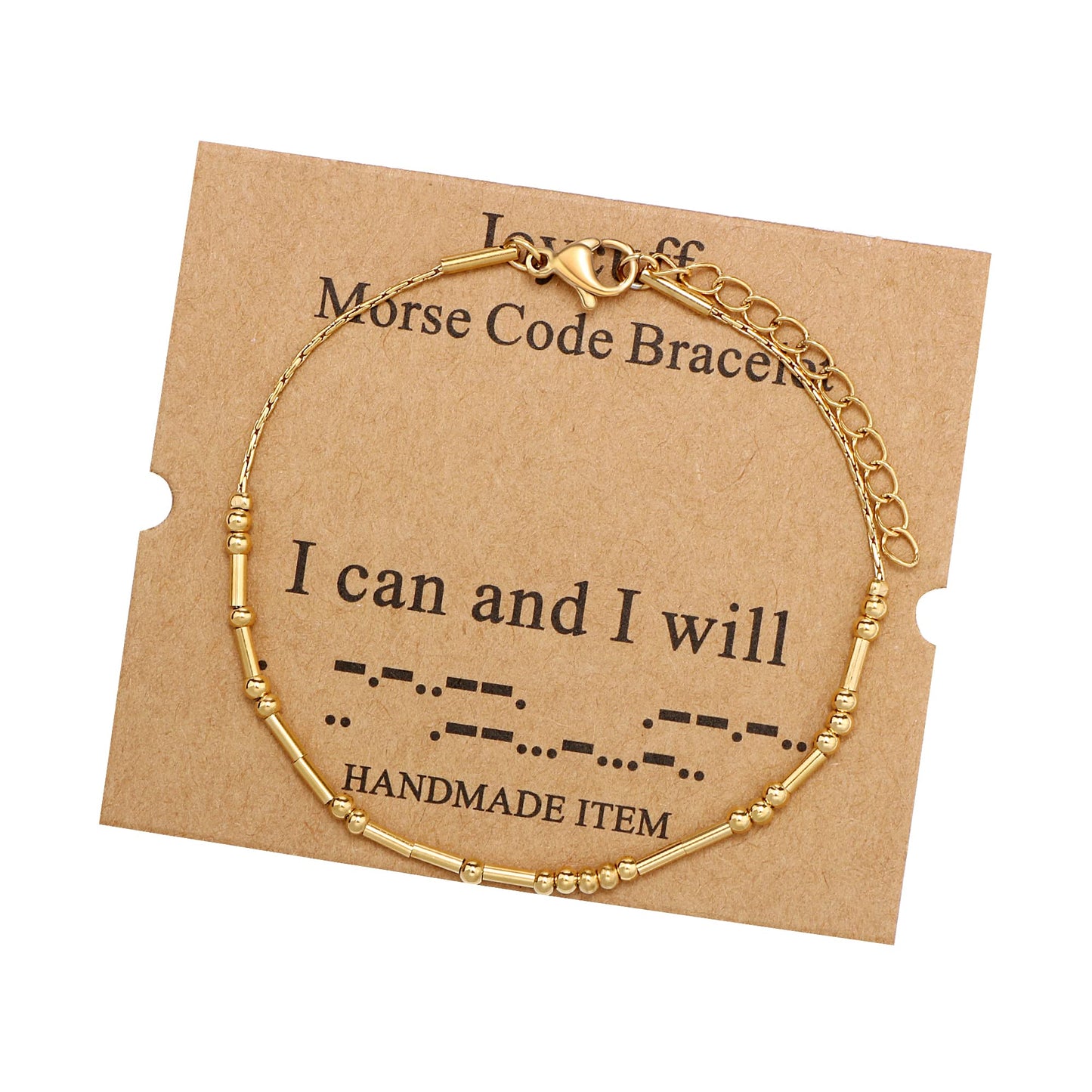 JoycuFF Gold Morse Code Bracelets for Women I Can and I Will Inspirational Birthday Mother 's Day Christmas Gifts for Best Frien