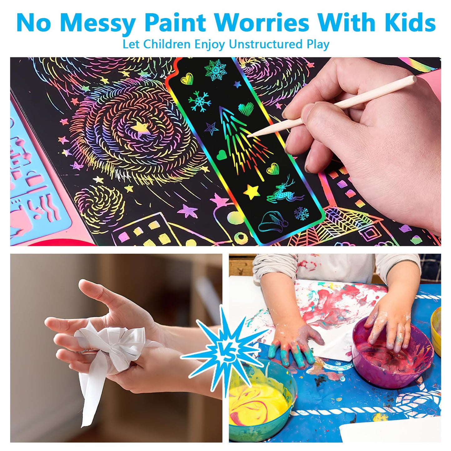 PEASUG Scratch Art, 40 Sets 5 Styles Scratch Art for Kids, Rainbow Scratch Paper Art Sets, Magic Black Scratch Off Paper Eid Bookmarks Gifts for Kids, DIY Art Craft Party Favors Easter Crafts