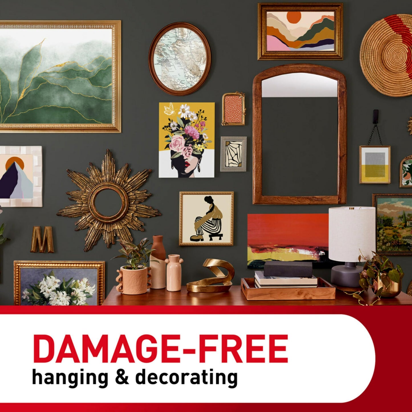 Command Clear Variety Pack, Including 8 Pairs of Picture Hangers, 4 Clear Wire Hooks and 11 Wall Hooks for Hanging Christmas Decorations, Damage-Free Hanging Up to 19 Items