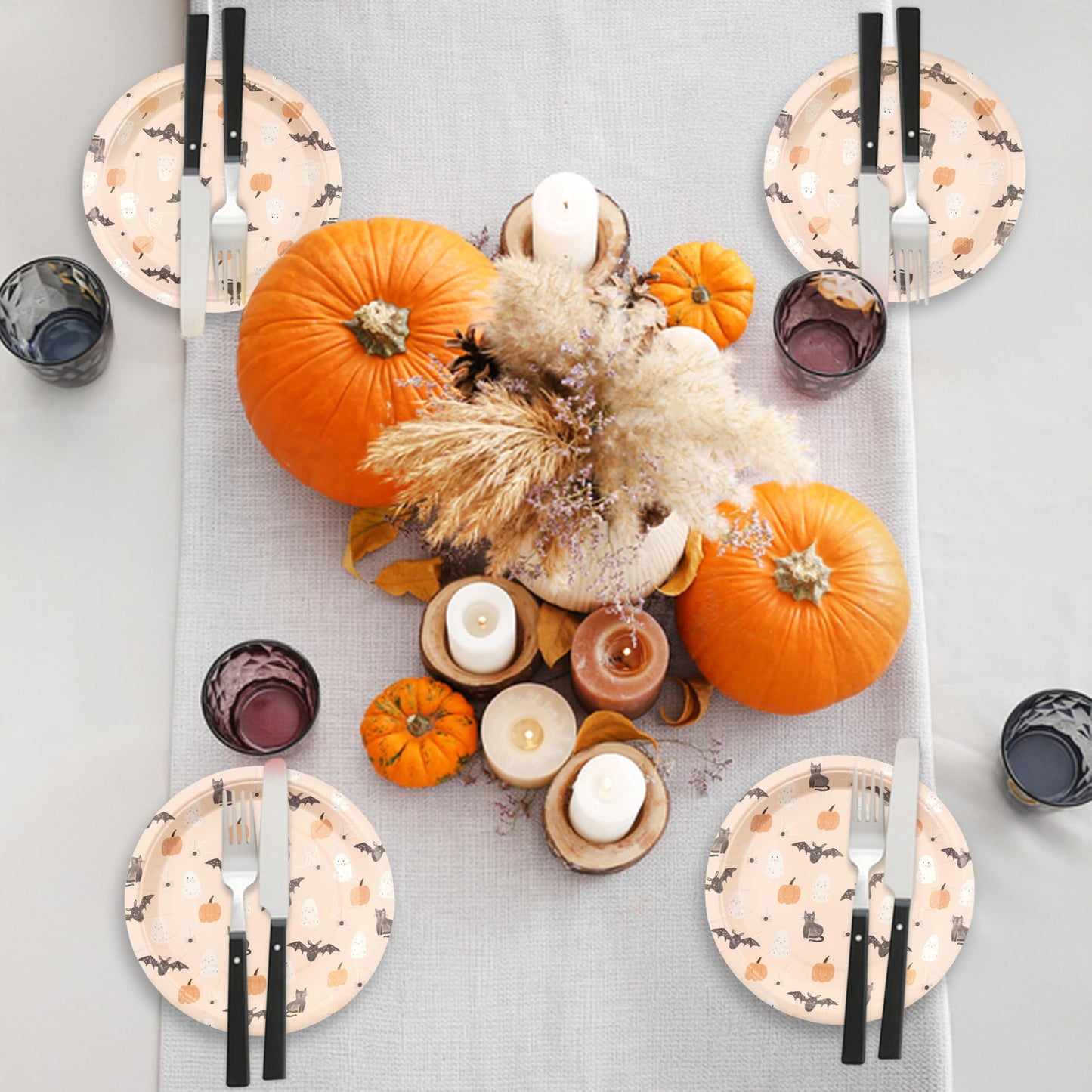Cheerland Pastel Halloween Party Plates Disposable Cute Ghost Summerween Party Plates Pumpkin Plates for Halloween Decoration Kids Birthday Baby Shower and Spooky Party Decorations 7 Inch Pack of 24