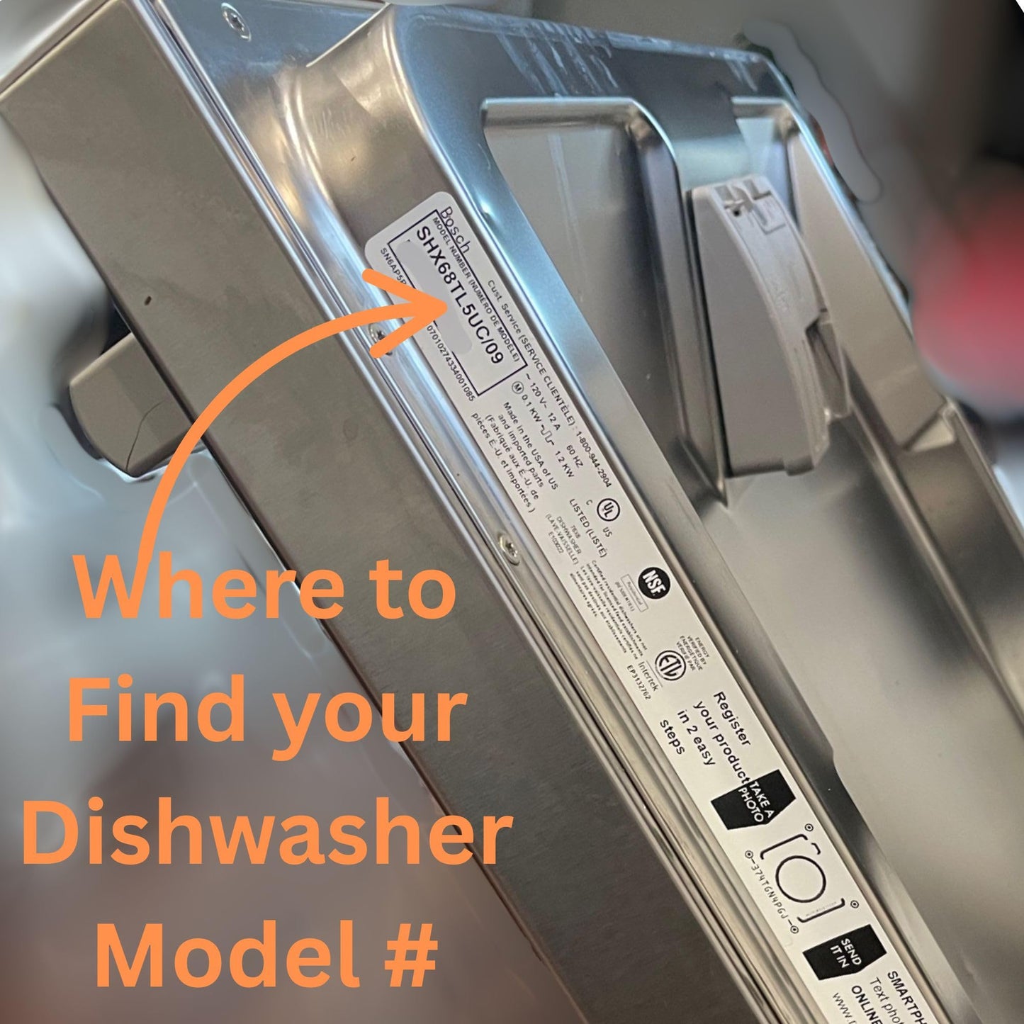 Lower Dishwasher Crockery Basket Rack. Compatible with Bosch & Thermador 20007189. Fits Specific Models only. 21 5/8" Deep.