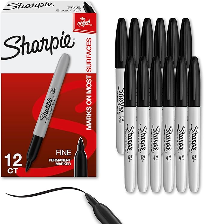 Sharpie Permanent Markers Set Quick Drying And Fade Resistant Fine Point Marker For Wood Plastic Paper Metal And More Draw...
