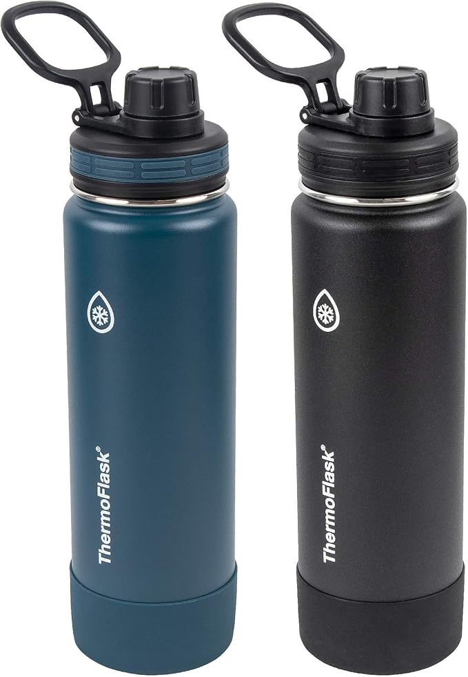 ThermoFlask Bottle with Spout Lid - Stainless Steel Water Bottles with Double-Wall Insulation & BPA-Free Spout Lids - Lea...