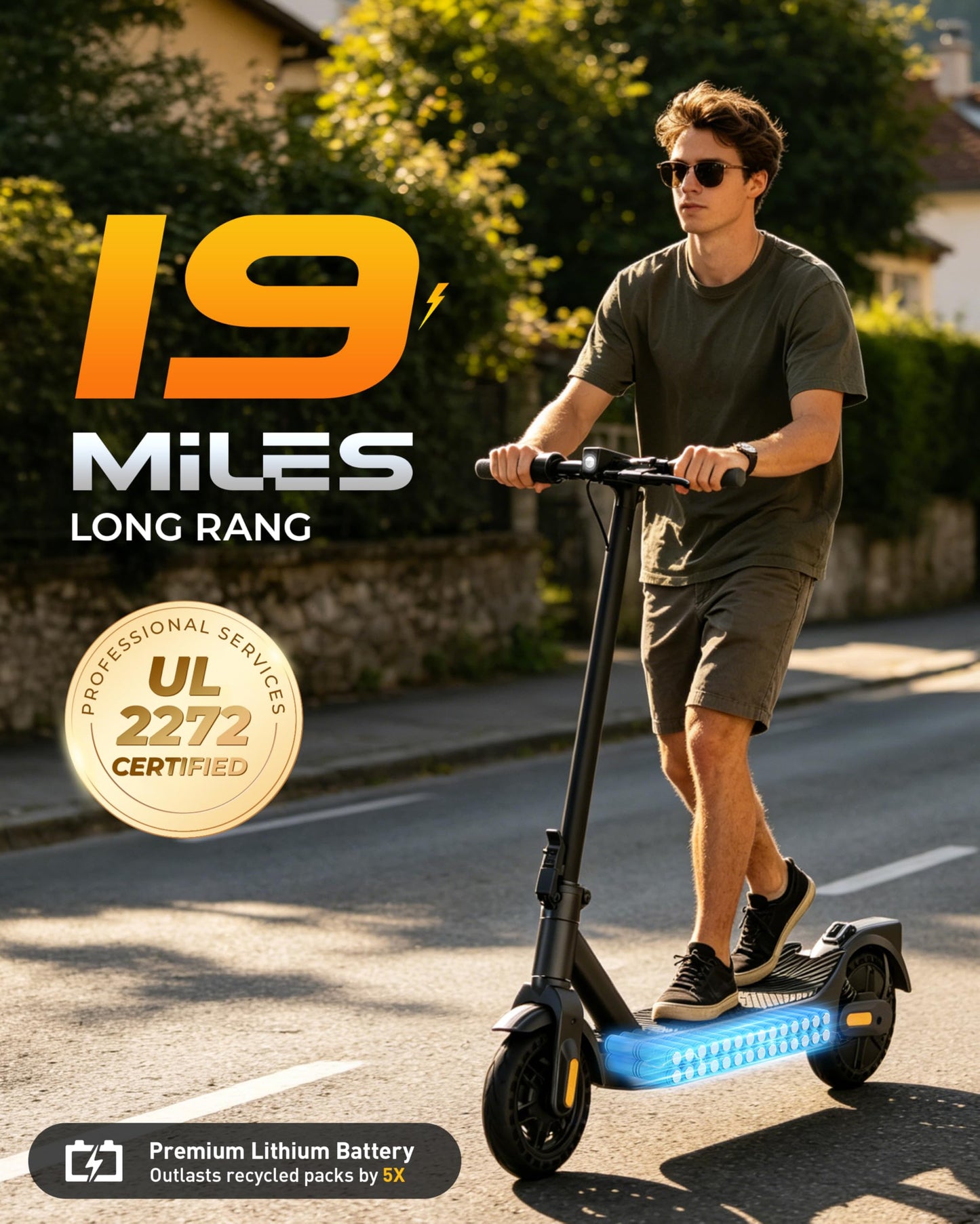 Electric Scooter for Adults 350W /600W, 20MPH, 17 Miles Adult Electric Scooters with Long Range, 8.5" Tire Motorized Scooters, Foldable E-Scooter Commuter with App, Rear Dual Damping Suspension