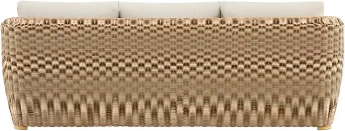 CHITA Patio Wicker 3-Seater Sofa with Removable Cushion, Backyard Rattan Chair for Sunrooms, Patios, Decks, Fully Assembled