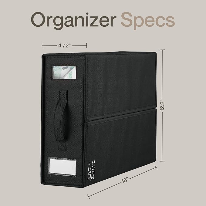 LOFT + IVY Sheet Organizers and Storage – Bed Sheet Holders Box for Linen Closet, Foldable Bedding Storage with Handles, Label Slot, Closure