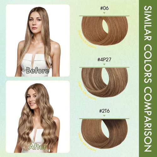 Hairro Microlink Human Hair Extensions For Women Micro Loop Micro Beads Real Hair Pre Bonded Cold Fusion Keratin Stick Micro Ring Hairpieces 20 inch 50g 100 Strands #06 Light Brown