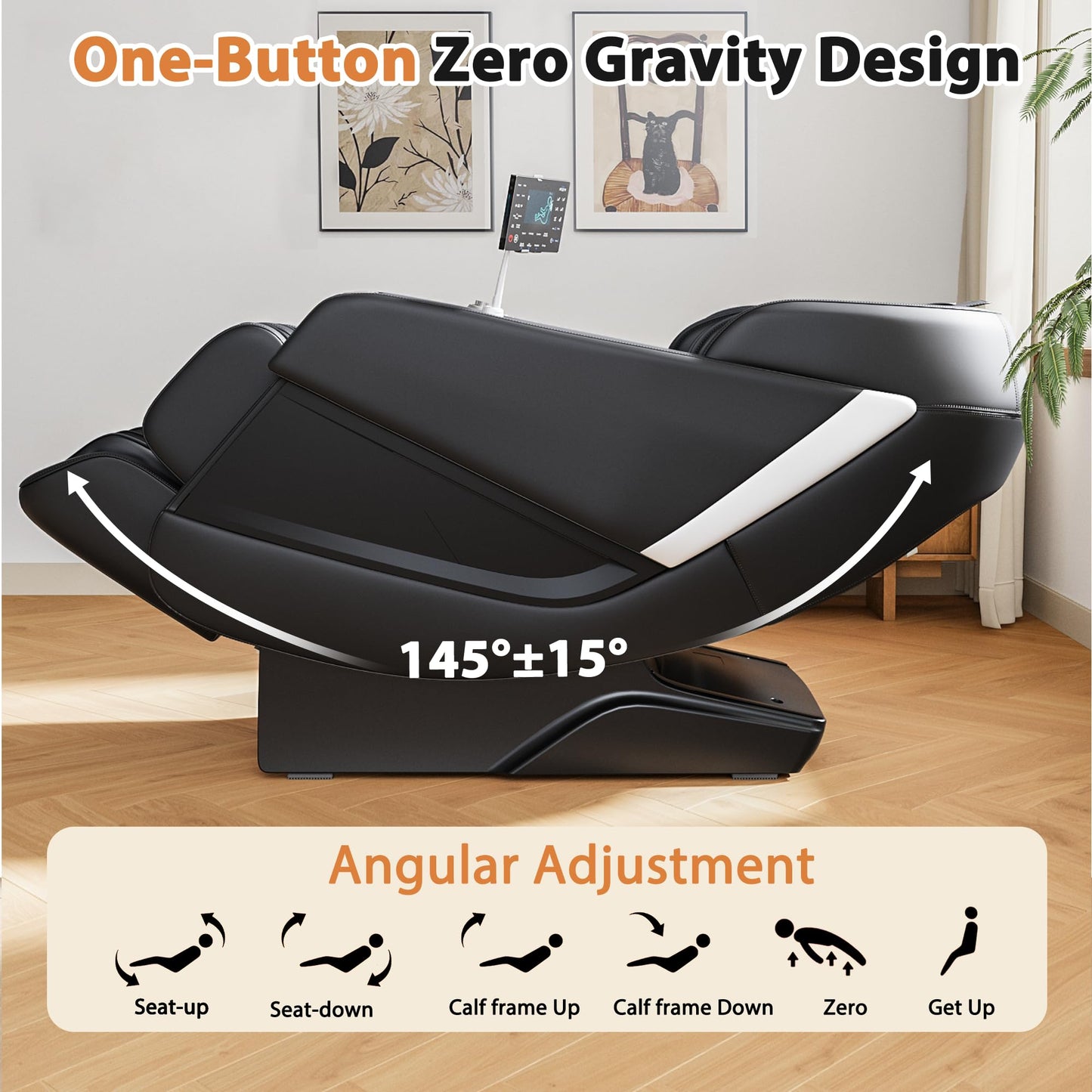 Shahoo Zero Gravity Full Body Massage Chair with SL-Track, AI Voice Control & Heating – Auto Body Scan, Air Compression Foot Massage, 8 Auto Programs
