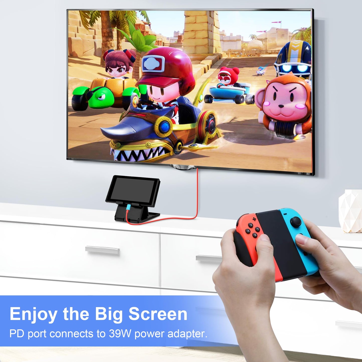 Dnkeaur Switch Dock For Nintendo Switch & Oled, Usb C To Hdmi Adapter Cable For Nintendo Switch Dock, Type-C To Hdmi Conversion
