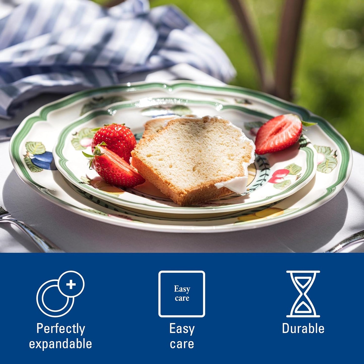 Villeroy & Boch French Garden Fleurence Dinner Plate, Premium Porcelain, Made in Germany, Dishwasher and Microwave Safe, 10.25 in