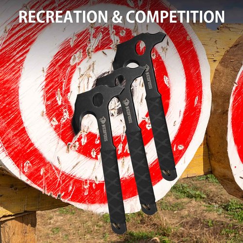 NedFoss Throwing Axes and Throwing Knives with Axe Sharpener 10Pack