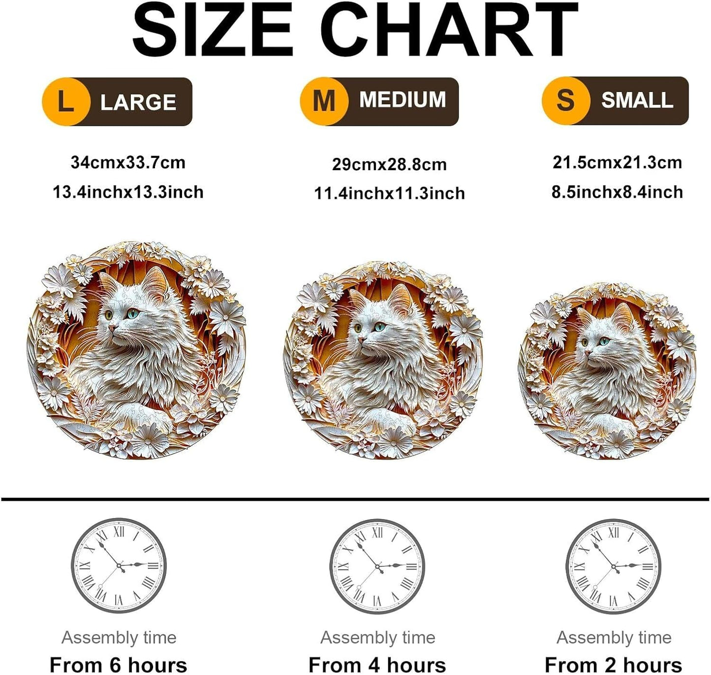 Wooden Puzzles Adults, 3D Cute Cat Wooden Puzzles 100 Pieces, Unique Animal Shaped Wood Challenging Jigsaw Puzzles Gifts for Adults, 8.5x8.5in
