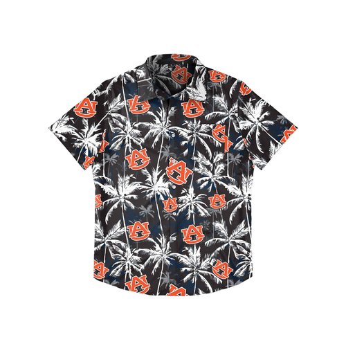 FOCO Auburn Tigers NCAA Mens Black Floral Button Up Shirt - Large