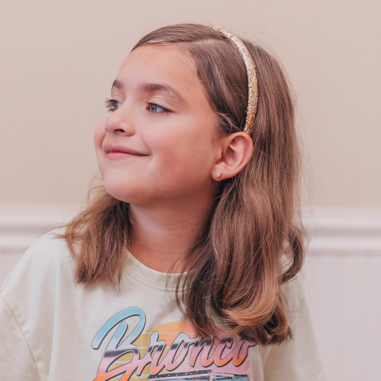 FROG SAC 6 Headbands for Girls - Thin Glitter Head Bands for Kids, Sparkle Hair Band Accessories for Toddlers, Cute Little Girl Headband Set, Sparkly Tween Easter Basket Fillers Stocking Stuffers