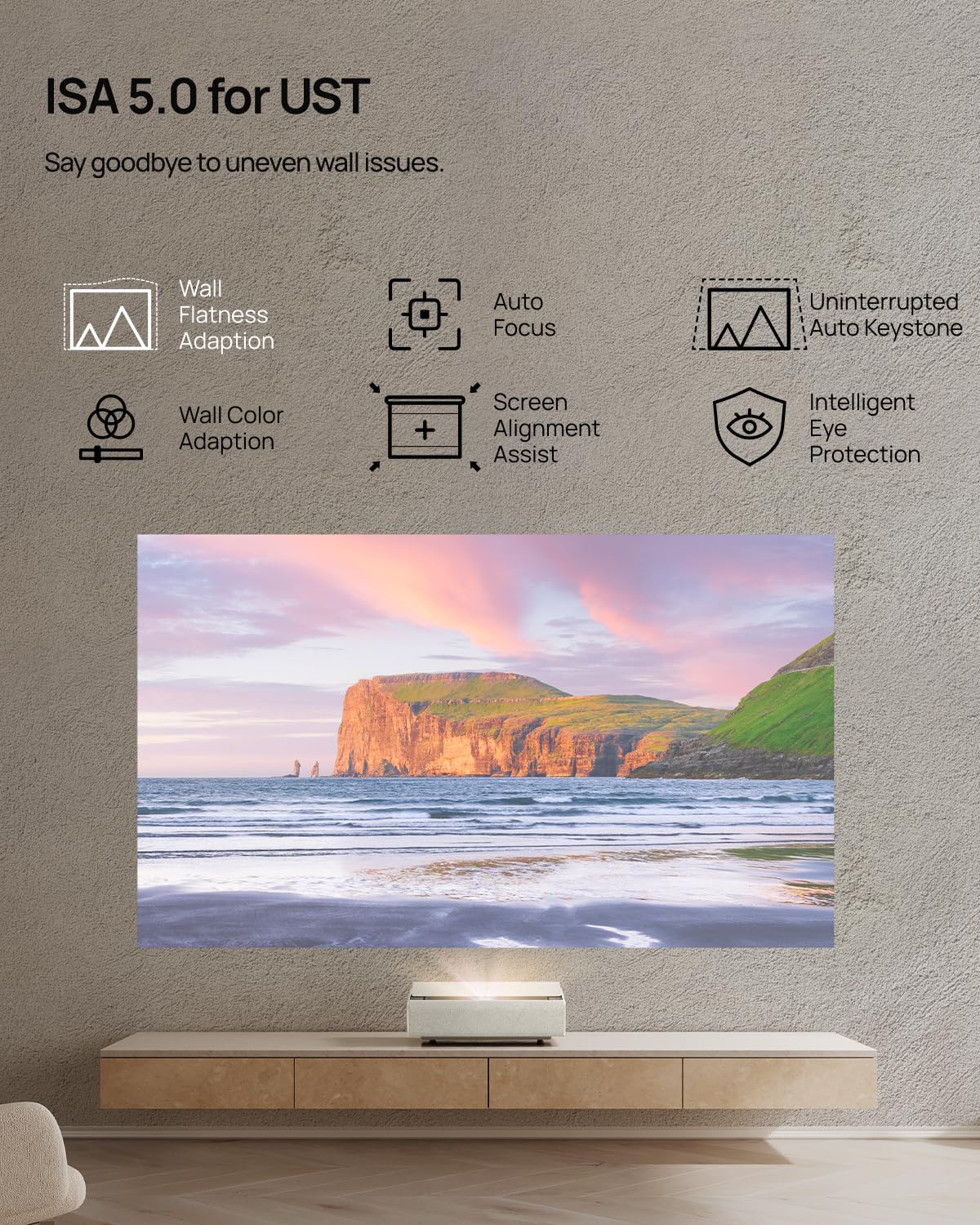 XGIMI AURA Series UST Laser Projector, Dolby Vision, IMAX Enhanced, 1,000,000:1 Dynamic Contrast Ratio, 0.177:1 Throw Ratio, Harman Kardon, 2300 Lumens AURA 2 ATV White