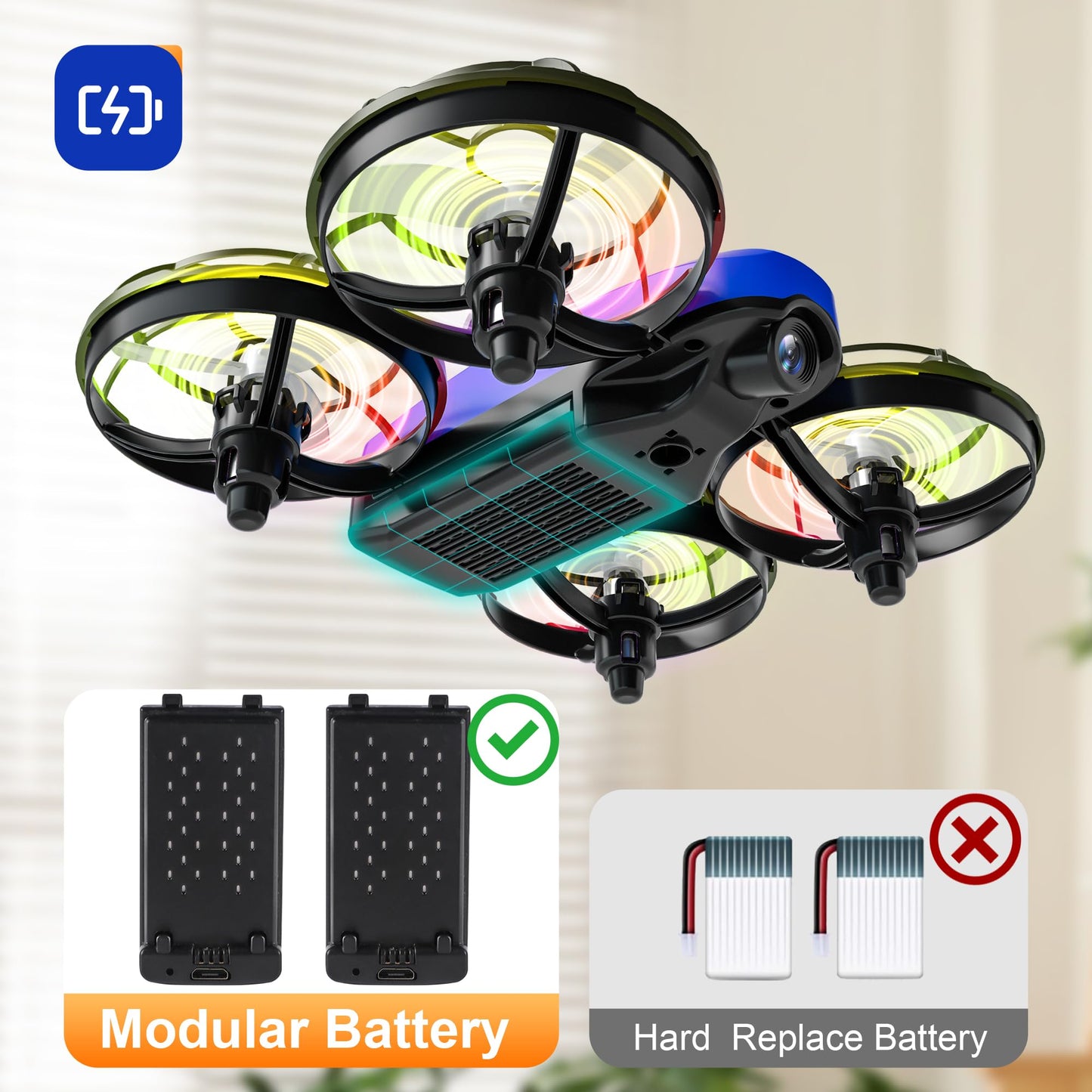 Swifsen Drones for Kids with Camera,Rc Drone Indoor Small Helicopter,Birthday Gifts for Boys and Girls Beginners Friendly,Mini Quadcopter Toy With 2 Batteries,Propeller Protect,Altitude Hold