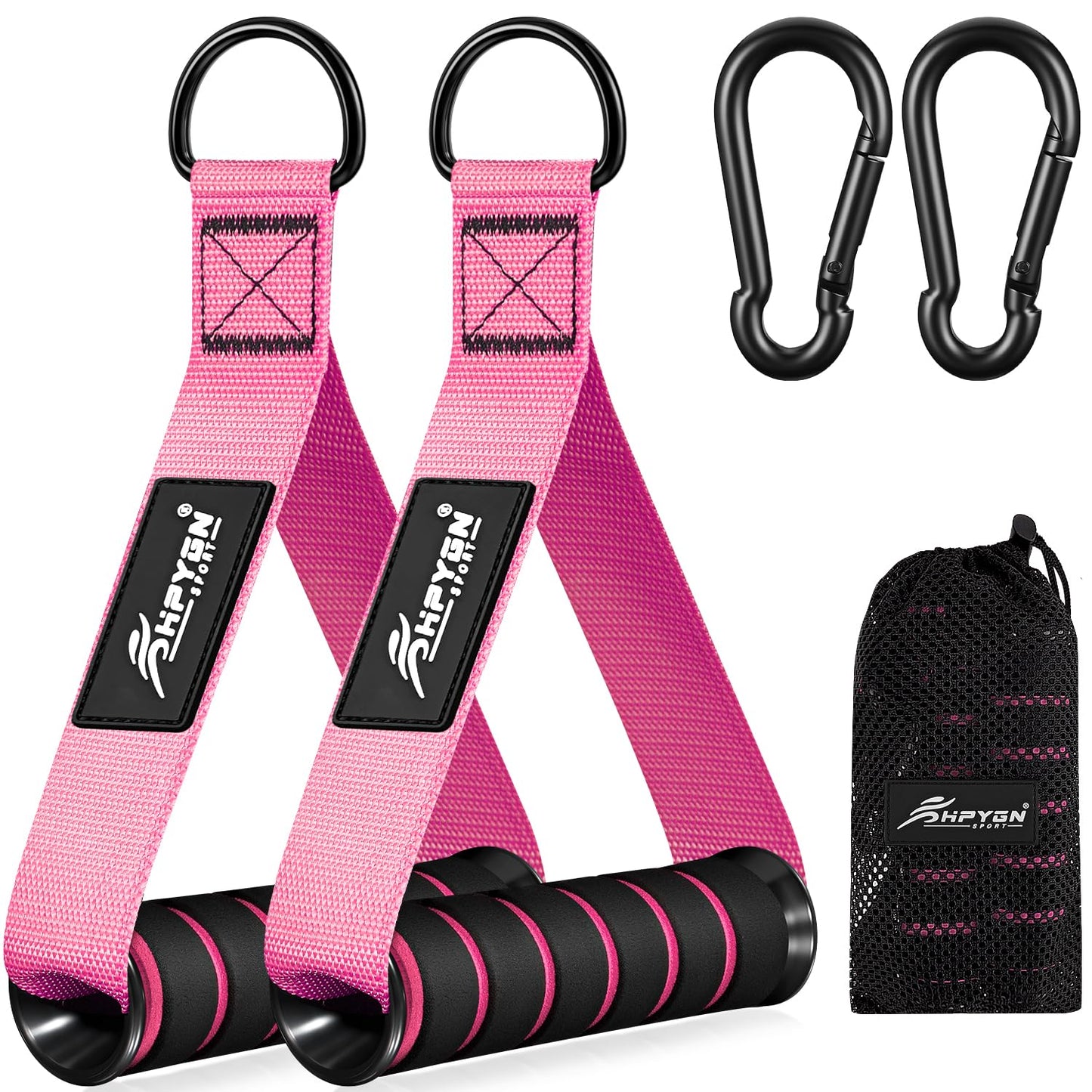 HPYGN Gym Equipment, Gym Exercise Handles, Cable Attachments for Gym, Replacement Handle Attachments for Cable Machine Pulleys, Resistance Band and Strength Trainer, Pull Down Workout Accessories