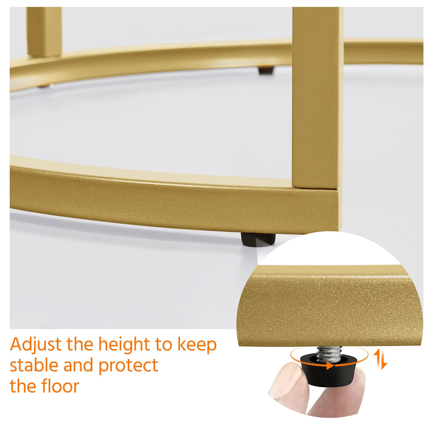 Yaheetech Round Nesting Coffee Tables Set of 2, Glass Top Side Table End Tables with Metal Frame for Living Room Bedroom Office, Gold