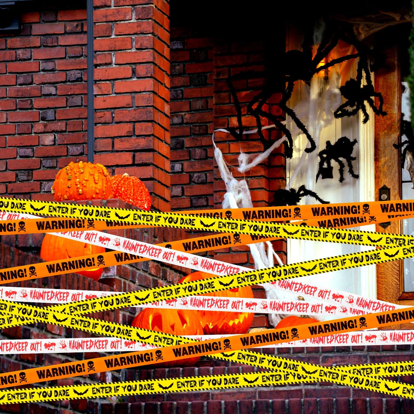ONFAON Halloween Decorations, 3inx90ft Caution Tape Halloween Party Decorations Indoor for Haunted Houses, Party, Door, Danger Areas Decor(3 Pcs)