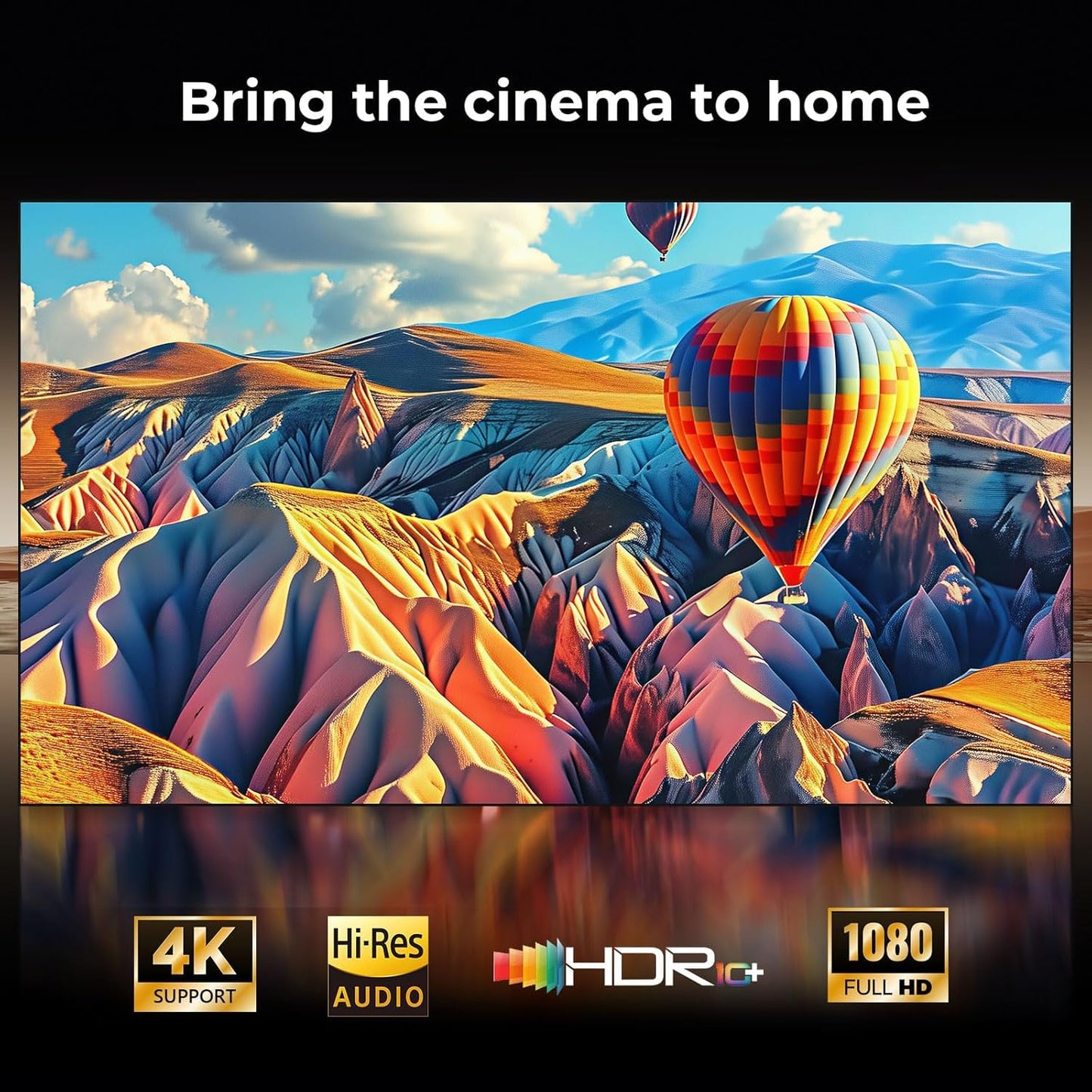 [Google TV/2000 ANSI/Voice Control/Built-in Apps] Outdoor Projector-4K with WiFi and Bluetooth: Portable-Movie-Smart-Projector, Sovboi 1080P 180° Stand Home-Ceiling-Proyector Compatible with Netflix